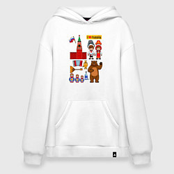 Худи оверсайз I love Russia, стереотипные символы