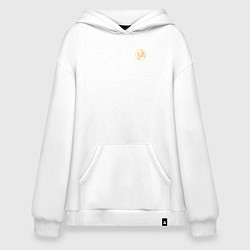 Толстовка-худи оверсайз Христос воскресе желтый узор, цвет: белый