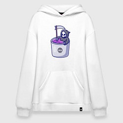 Толстовка-худи оверсайз Ванна смерти, цвет: белый