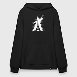 Толстовка-худи оверсайз Парижская тайна, цвет: черный