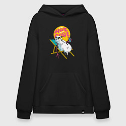 Толстовка-худи оверсайз Тающий снеговик, цвет: черный