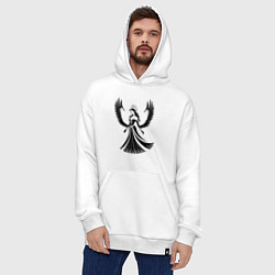 Толстовка-худи оверсайз Тёмная грация, цвет: белый — фото 2