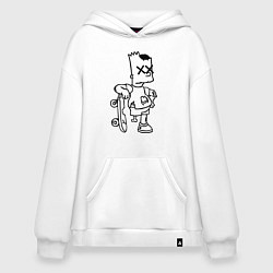 Толстовка-худи оверсайз Bart Simpsons Zombie, цвет: белый