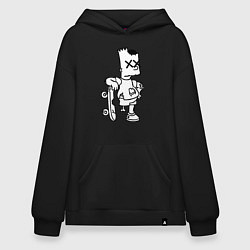 Толстовка-худи оверсайз Bart Simpsons Zombie, цвет: черный