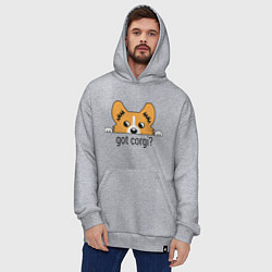 Толстовка-худи оверсайз Got Corgi, цвет: меланж — фото 2
