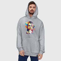 Толстовка-худи оверсайз Kurt Cobain: Colors, цвет: меланж — фото 2