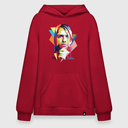 Толстовка-худи оверсайз Kurt Cobain: Colors, цвет: красный