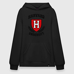 Толстовка-худи оверсайз Harvard University, цвет: черный