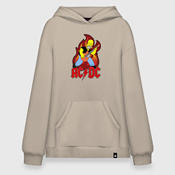 Толстовка-худи оверсайз AC/DC Homer, цвет: миндальный
