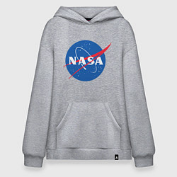 Толстовка-худи оверсайз NASA: Logo, цвет: меланж