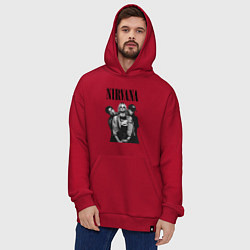 Толстовка-худи оверсайз Nirvana Group, цвет: красный — фото 2