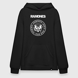 Толстовка-худи оверсайз Ramones, цвет: черный