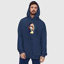 Толстовка-худи оверсайз Taylor Swift Art, цвет: тёмно-синий — фото 2