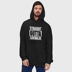 Толстовка-худи оверсайз Straight Outta Sakhalin, цвет: черный — фото 2