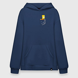 Толстовка-худи оверсайз Карманный Барт, цвет: тёмно-синий