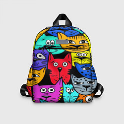 Детский рюкзак Кошачьи мордочки, цвет: 3D-принт