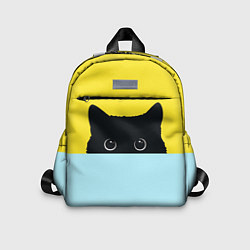 Детский рюкзак Черный кот выглядывает, цвет: 3D-принт