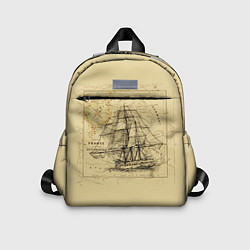 Детский рюкзак Старая карта и корабль