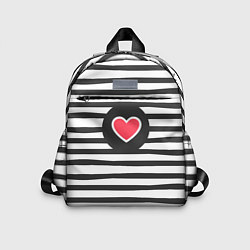 Детский рюкзак Сердце в полоску, цвет: 3D-принт