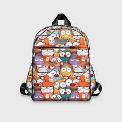 Детский рюкзак Рожицы животных: паттерн, цвет: 3D-принт