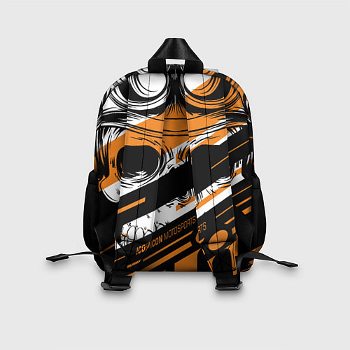 Детский рюкзак Череп Icon оранжевый / 3D-принт – фото 2