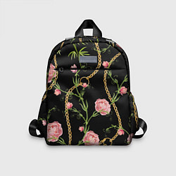 Детский рюкзак Versace Золотая цепь и розы, цвет: 3D-принт