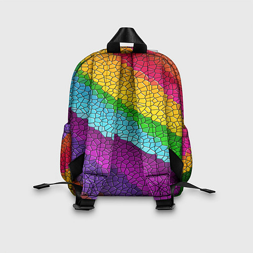 Детский рюкзак Яркая мозаика радуга диагональ / 3D-принт – фото 2