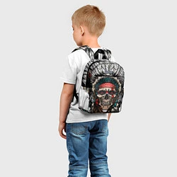 Детский рюкзак Череп индейца, цвет: 3D-принт — фото 2