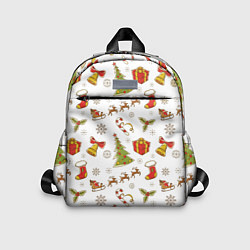 Детский рюкзак Новогодний фон, цвет: 3D-принт