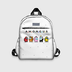 Детский рюкзак Among Us Белый Космос, цвет: 3D-принт