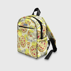 Детский рюкзак Узор - Пицца на желтом, цвет: 3D-принт — фото 2