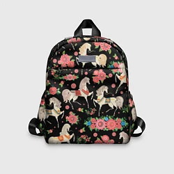 Детский рюкзак Лошади и цветы, цвет: 3D-принт