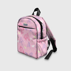 Детский рюкзак Лошади на розовом фоне, цвет: 3D-принт — фото 2