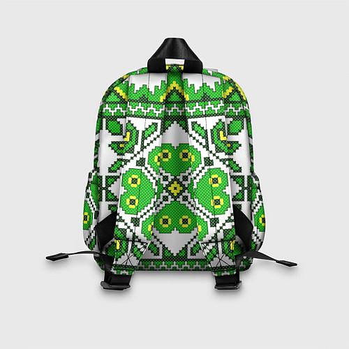 Детский рюкзак Славянский Узор Зеленый / 3D-принт – фото 2