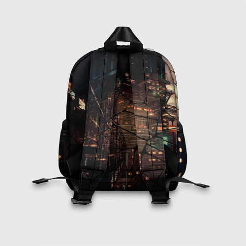 Детский рюкзак Киберпанк - Город в паутинке / 3D-принт – фото 2