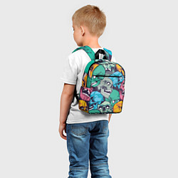 Детский рюкзак Черепа разноцветные, цвет: 3D-принт — фото 2