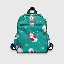 Детский рюкзак РазНые Снеговики, цвет: 3D-принт
