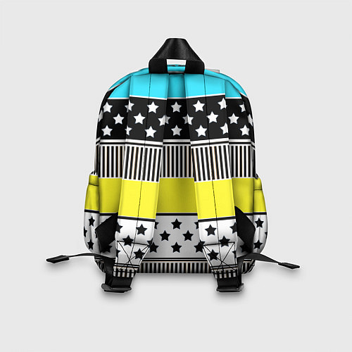 Детский рюкзак Неоновый яркий полосатый узор / 3D-принт – фото 2