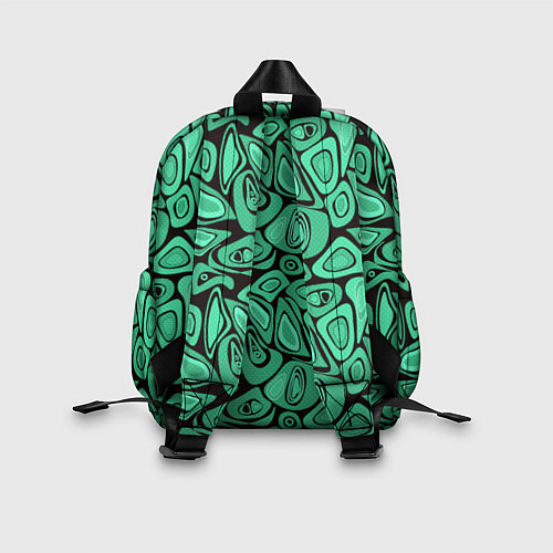 Детский рюкзак Зеленый абстрактный узор / 3D-принт – фото 2