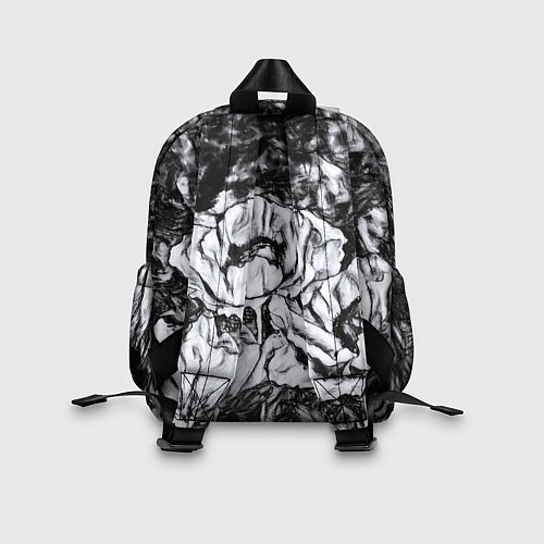 Детский рюкзак Черно-белый узор Маки / 3D-принт – фото 2