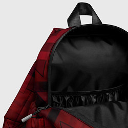 Детский рюкзак Темно-красный геометрический, цвет: 3D-принт — фото 2