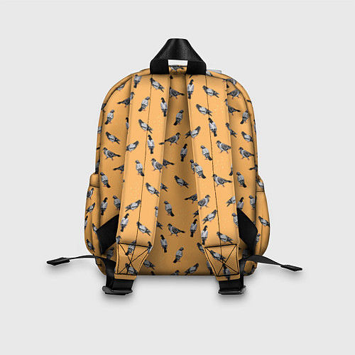 Детский рюкзак Голуби паттерн на желтом / 3D-принт – фото 2