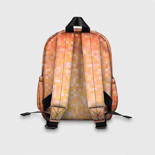 Детский рюкзак Оранжевая пиксель абстракция / 3D-принт – фото 2