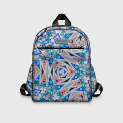 Детский рюкзак Серо-синий абстрактный узор, цвет: 3D-принт