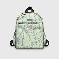 Детский рюкзак Растительный зеленый узор, цвет: 3D-принт