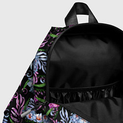 Детский рюкзак Чудесные фрезии на черном, цвет: 3D-принт — фото 2