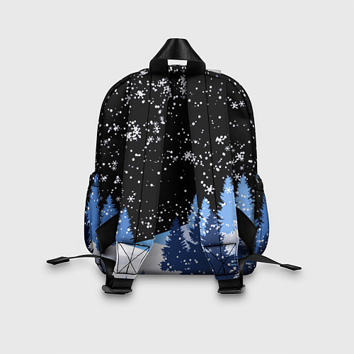 Детский рюкзак Снежная ночь в зимнем лесу / 3D-принт – фото 2