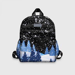 Детский рюкзак Снежная ночь в зимнем лесу, цвет: 3D-принт