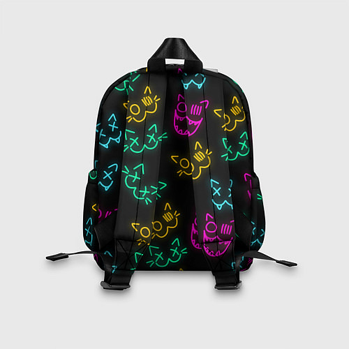 Детский рюкзак НЕОНОВЫЕ КОТИКИ NEON FACES CATS / 3D-принт – фото 2