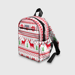 Детский рюкзак Новогодний узор с оленями, цвет: 3D-принт — фото 2